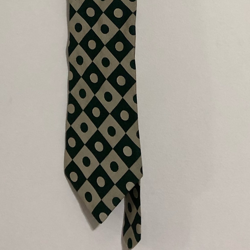 Perry Ellis Men's Silk Tie Green Patterned